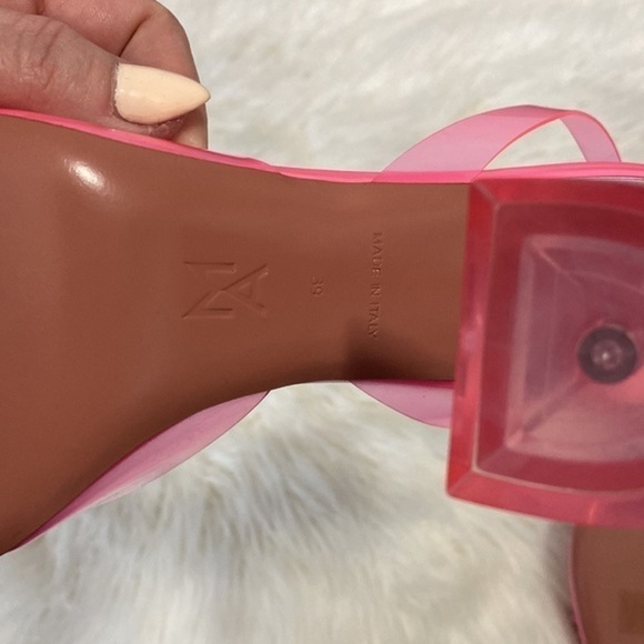 New Amina Muaddi Begum Glass pointed toe slingback pump size 39EU - Picture 11 of 15